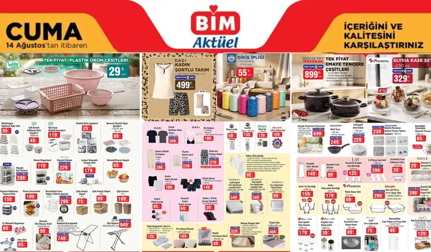 BİM 14 Ağustos 2026 Cuma Aktüel Ürünler Kataloğu