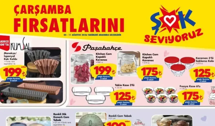 ŞOK 5 Ağustos 2026 Çarşamba Fırsatları Aktüel Ürünler Kataloğu