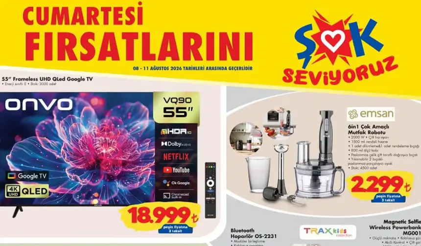 ŞOK 8 Ağustos 2026 Cumartesi Fırsatları Aktüel Ürünler Kataloğu