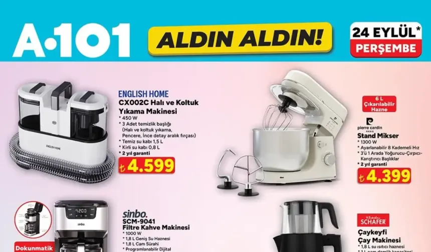 A101 24 Eylül 2026 Perşembe Aktüel Ürünler Kataloğu Yayımda!