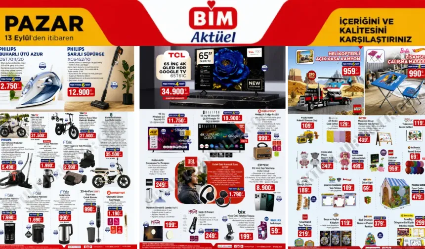 BİM 13 Eylül 2026 Pazar Aktüel Ürünler Kataloğu Yayımda!