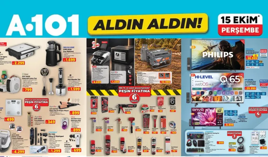 A101 15 Ekim Perşembe 2026 Perşembe Aktüel Ürünler Kataloğu Yayımda!