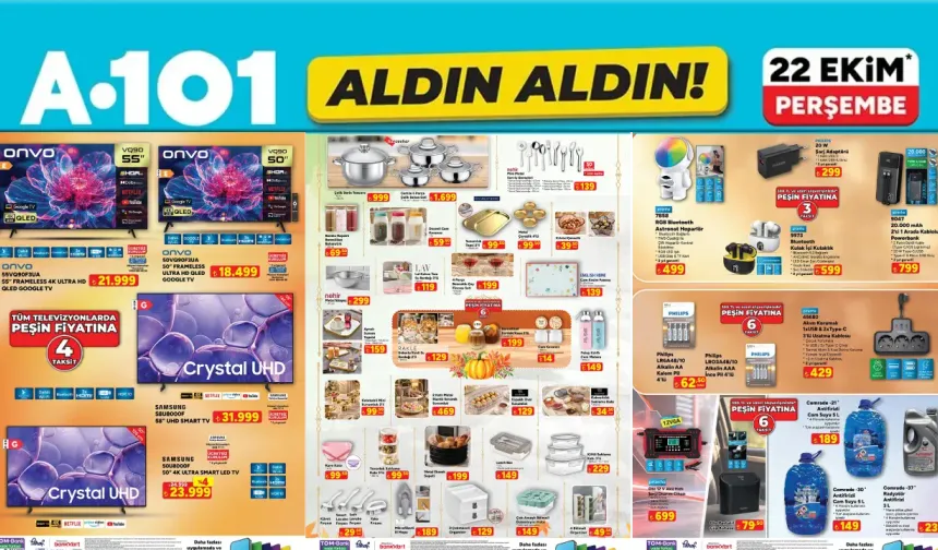 A101 22 Ekim Perşembe 2026 Perşembe Aktüel Ürünler Kataloğu Yayımda!