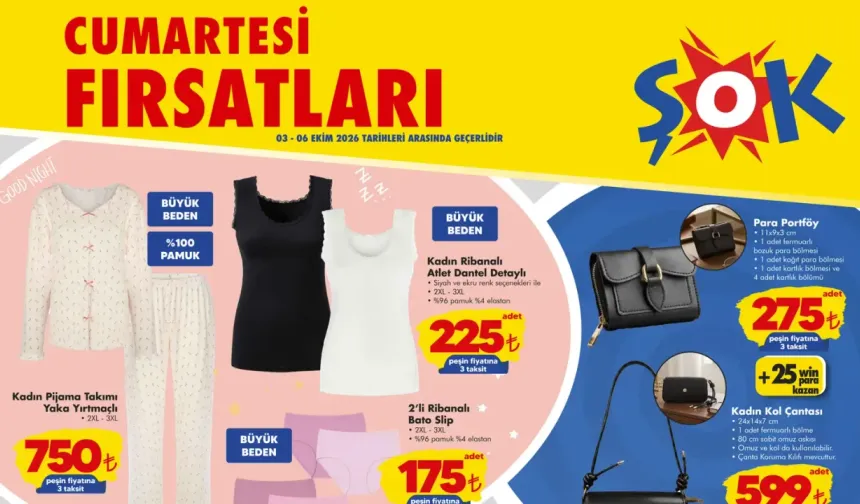 ŞOK 3 Ekim 2026 Cumartesi Fırsatları Aktüel Ürünler Kataloğu