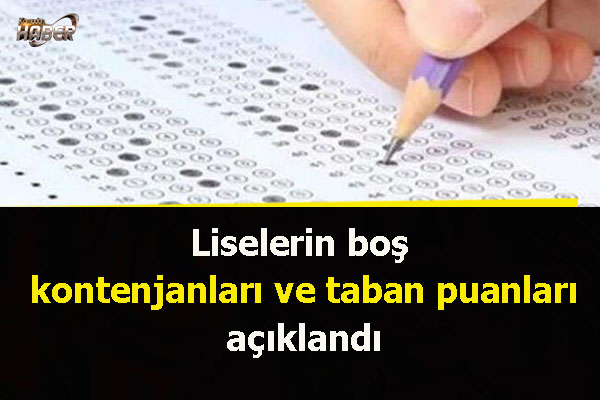 Liselerin Boş Kontenjanları Ve Taban Puanları Açıklandı - Kamudanhaber ...