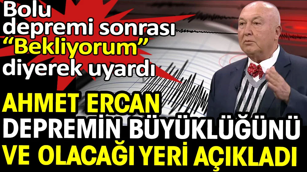 Kahramanmaraş merkez üstü depremler sorasında Prof. Dr. Övgün Ahmet Ercan deprem hakkında yorumları dikkatle takip edilirken yorumları ve tahminleri neredeyse tek tek çıkmaya devam ediyor. Bolu Depremi ardından Ercan, "5.9-6.4 arasında bir deprem bekliyorum yorumları yaptı