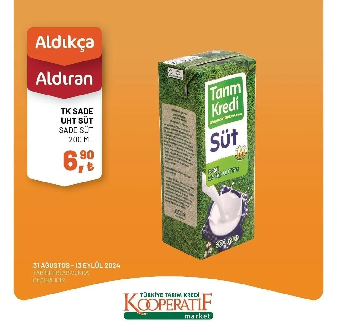 31 Ağustos-13 Eylül Tarihlerinde Tarım Kredi Kooperatif Marketlerde Büyük İndirimler