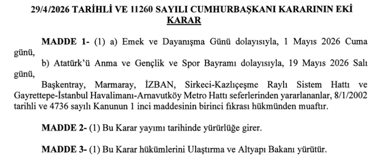 1 Mayis Ve 19 Mayista Toplu Tasima Ucretsiz 3297406 202604300149 1