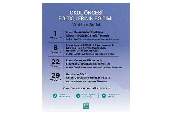 I L A Talks Okul Oncesi Egiticilerinin Egitimi Ucretsiz Surekli Webinar Serisi